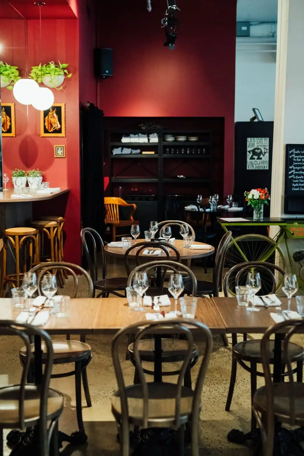 Tables set in the Prezze Mollo dining room